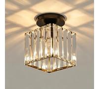 Comely Plafonnier Moderne en Cristal, Noir Lampe de Plafond avec Paralume