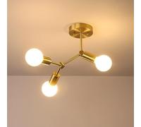 Comely Plafonnier Spoutnik Lustre Or, 3 Lumières Douilles E27 Moderne Lustres, Éclairage de Plafond pour Chambre, Cuisine, Couloir, Salle à Manger