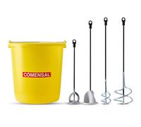 COMENSAL® Kit de Mélangeur - 2x 60, 80, 100 mm - pour Peintures - Vernis - Colles Liquides Fines - Agitateur Mortier - Superseau 14l - Made in EU
