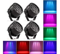 COMETX Le projecteur RGBW de la Lampe étape de LED Allume la lumière Disco Automatique activée par Le Son de 12pcs LED 12W pour Le Club de Mariage DJ Party Pub KTV, Pack de 4 lumières