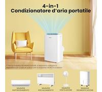 COMFEE Climatiseur Mobile 4-EN-1, Capacité de 12000 BTU/heure, Refroidissement, Ventilation, Chauffage, Déshumidification
