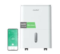 COMFEE' Déshumidificateur 2-EN-1,Elimine l'humidité jusqu'à 16L-Jour, Purification d'air avec ioniseur, 4 Modes, Fonction Air Swing, Contrôle APP, Idéal pour pièces de 29-44㎡, Easy Dry 16