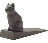 Comfify Butée de porte vintage en fonte pour chat avec jolie finition décorative, fond rembourré en feutre anti-rayures pour protéger les sols | en marron rouille (ca-1507-12)