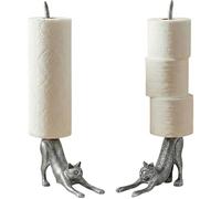 Comfify Porte-Serviettes en Papier décoratif en Forme de Chat ou Support de Papier Toilette - Adorable Chien Descendant - Support de Papier en Fonte - Couleur Blanche en Fonte Antique - 48,3 cm -