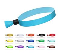 Comflora Lot de 100 bracelets en tissu - Bracelets jetables légers pour concerts et fêtes (Bleu eau)