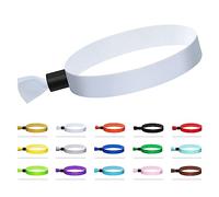 Comflora Lot de 100 bracelets en tissu pour événements - Bracelets jetables et colorés (couleur : blanc)
