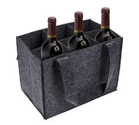 COMFOLIVING Porte-Bouteille de vin - Sacs de Courses | Sac fourre-Tout en Feutre avec poignées | Sac fourre-Tout en Feutre pour Bouteille de vin | 6 Bouteilles de vin pour Camping, Barbecue, Voyage