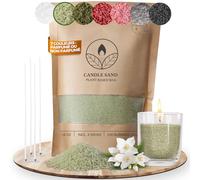 comforder Sable pour Bougies parfumée avec Mèches, Kit Bougie à Faire Soi-Même, 400 g de Perles de Cire pour Bougie + 4 Mèches (Vert clair, Jasmin)