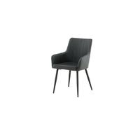 Comfort chaise de salle à manger avec accoudoirs cuirPolyuréthanenoir.