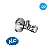 Comfort Lot de 20 robinets d'équerre avec fonction de régulation e débit A (052120699-PRO20)