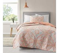 Comfort Spaces Parure de lit légère pour Toutes Les Saisons, Couvre-lit, taies Assorties, Microfibre, Corail Gloria, lit Simple/Simple XL (167,6 x 228,6 cm)