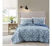Comfort Spaces Parure de lit légère pour Toutes Les Saisons, taies d'oreiller Assorties, Microfibre, Gloria, damassé, Turquoise, lit Double/Grand lit