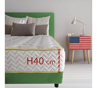 Comfy Line Matelas à mémoire de forme pour lit double 180 x 200 cm, matelas américain contre les maux de dos, hauteur 40 cm, matelas à mémoire de forme qui ne chauffe pas avec rembourrage