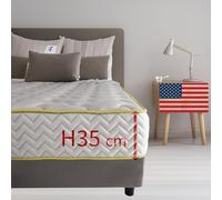 Comfy Line Matelas à mémoire de forme simple 80 x 200 cm, matelas orthopédique américain contre les maux de dos, hauteur 35 cm, matelas à mémoire de forme qui ne chauffe pas avec rembourrage