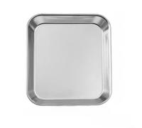 ComfyHarbor Assiette carrée épaisse en acier inoxydable 304, plat coréen doré pour barbecue, restauration, restaurant et usage domestique avec surface polie et base antidérapante (35,6 x 40,6 cm