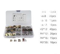 ComfyHarbor Assortiment d'écrous à clip en U 65 Mn en acier au manganèse plaqué zinc pour voiture et moto, 110/160/170/200 pièces, tailles 6/8/10/12/(170 pièces)