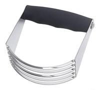 ComfyHarbor Batteur à poudre en acier inoxydable, outil de cuisine ergonomique pour mélanger la farine, mélangeur de beurre à tête incurvée avec poignée en TPR, ustensiles de cuisson compacts 12 x 11