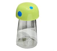 ComfyHarbor Bocal hermétique en plastique rouge pour pâtes, riz, collations, 600 ml, motif champignon mignon (vert, 600 ml)