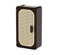 ComfyHarbor Boîte de rangement murale rétro en rotin sans perçage, pour cosmétiques et essentiels, cuisine, salle de bain, salon, plastique PP ABS, 36 x 20 x 11 cm, finition naturelle