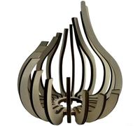 ComfyHarbor Bougeoir en bois, décoration d'intérieur, en bois naturel avec sculpture complexe, pour récipient et bougies, design rustique élégant, pour salle à manger, chambre à coucher (taille S