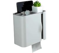 ComfyHarbor Couvercle de boîte étanche monté, avec fermeture magnétique et double sortie, organiseur de rangement transparent pour salle de bain, pour rouleaux et papiers pliés, lait