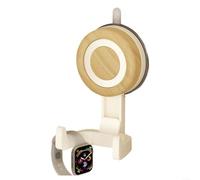 ComfyHarbor Crochet de douche rotatif à ventouse, amovible à 360 degrés, joint sous vide, support de salle de bain et accessoires, organiseur mural réutilisable (bois blanc)