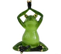 ComfyHarbor Décoration de jardin amphibien en résine fabriquée à la main pour dessus de table de maison, décoration de pelouse avec pose sereine, vert pour sculpture 16 x 7 x 9 cm (grenouille assise)
