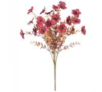 ComfyHarbor Fleurs artificielles, pour décoration de mariage, extérieur, maison, composition florale réaliste en soie d'eucalyptus marron, avec 7 branches, élégante plante artificielle en plastique