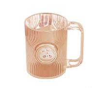 ComfyHarbor Gobelet de bain de bouche et porte-brosse à dents, joli pour salle de bain PS avec rangement pour brosse à dents, design compact et facile à nettoyer pour comptoir de salle de bain (rose)