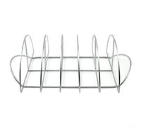 ComfyHarbor Grille de barbecue semi-ronde en acier inoxydable anti-adhésif pour steak, poulet/38,5 x 25 x 12 cm, accessoire de barbecue pour cuisine et grillades en plein air