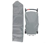 ComfyHarbor Housse de barbecue robuste pour barbecue à gaz portable Weber 9010001 Traveler - Tissu Oxford 210D imperméable avec sangles - Protection extérieure résistante aux UV - Gris - 90 x 49 x 24