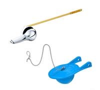 ComfyHarbor Kit d'assemblage de tige de chasse d'eau avant, longueur réglable 13-21 cm, levier en laiton, avec couvercle de valve de vidange et chaîne, compatible avec la plupart des réservoirs à