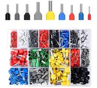 ComfyHarbor Kit de 1200 connecteurs de fils, bornes à sertir en cuivre avec isolation en PVC, connecteurs électriques assortis dans une boîte de rangement pour câblage automobile et industriel