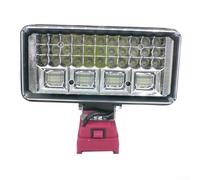ComfyHarbor Lampe de travail 57 LED pour batterie Li-ion Einhell 18 V, éclairage de chantier portable avec port de charge USB pour l'extérieur, le camping et l'atelier, boîtier en ABS rouge et noir