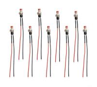 ComfyHarbor Lot de 10 mini interrupteurs à bouton-poussoir pré-câblés momentanés N/O OFF-ON, 12 V 3 A avec fil de 10 cm, faible résistance, haute résistance à la compression pour bricolage électrique