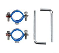ComfyHarbor Lot de 2 colliers de serrage réglables, 25-28 mm, kit de réparation de chaise en acier inoxydable avec clé pour chaise de bureau coulée, fixation cylindrique, argent