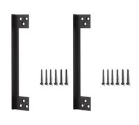 ComfyHarbor Lot de 2 loquets de porte en forme de L en acier inoxydable, couvercle de sécurité renforcé pour ouverture vers l'extérieur, protection de plaque de gâche d'entrée forcée (noir)