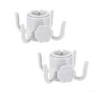 ComfyHarbor Lot de 2 supports à vis bleus à 4 broches pour mât de parasol, ancre, plage, camping (blanc)