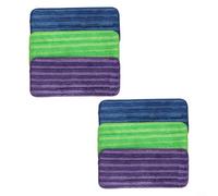 ComfyHarbor Lot de 3 serpillères réutilisables en microfibre pour jet d'eau, recharges lavables pour bois dur pour carrelage et sols en pierre, 30 x 14 cm, violet, vert, bleu