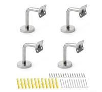 ComfyHarbor Lot de 4 supports de main courante en acier inoxydable pour escaliers, 50 x 60 mm, support de rail robuste avec vis, pour installation facile du support mural pour garde-corps en verre