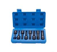 ComfyHarbor Lot de 8 douilles carrées 1/2" en acier Cr-Mo H5-H19 avec verrouillage du trou de goupille pour réparation automobile et travail du bois, étui moulé par soufflage