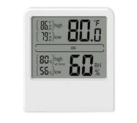 ComfyHarbor MC06Y Thermomètre hygromètre électronique d'intérieur ultra fin avec support magnétique pour serre de bureau à domicile Blanc
