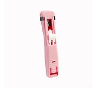 ComfyHarbor Mini agrafeuse compacte à main avec poignée antidérapante et construction en plastique, pince à papier portable pour relier des fichiers et des documents à la maison ou au travail (rose)