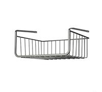 ComfyHarbor Panier de rangement de cuisine à suspendre, sans perçage, étagère sous armoire, organisateur en acier au carbone à forte capacité de charge pour film étirable et essentiels, ajustement de