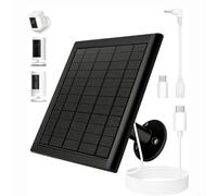 ComfyHarbor Panneau solaire de 8 W pour caméras Ring - Étanche IP65 - Chargeur avec adaptateur USB-C et câble de 3 m pour projecteur Up Cam Pro - Batterie de sécurité (noir)