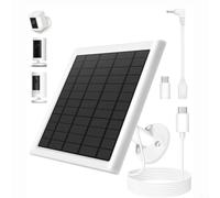 ComfyHarbor Panneau solaire de 8 W pour caméras Ring - Étanche IP65 - Chargeur avec adaptateur USB-C et câble de 3 m pour projecteur Up Cam Pro - Alimentation par batterie - Blanc