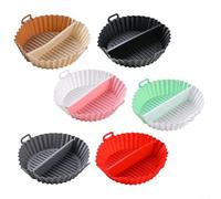 ComfyHarbor Plaque de cuisson en silicone avec séparateur, poêle anti-adhésive haute température pour friteuse à air, four, cookies, gâteaux, muffins, facile à nettoyer, réutilisable, 20 x 20 cm (E)