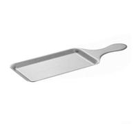 ComfyHarbor Plateau de service rectangulaire en acier inoxydable doré pour restauration, pique-nique, fête d'anniversaire, vaisselle de table 30 x 10 cm (30 cm, argent)
