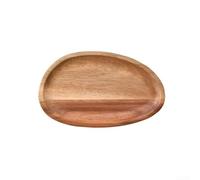 ComfyHarbor Plateau ovale en bois pour manger au lit - Plateau de service pliable avec poignées creuses pour ordinateur portable - 41 x 30 x 19,5 cm (style A)