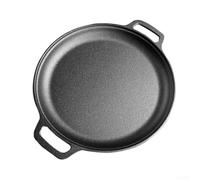 ComfyHarbor Poêle à crêpes en fonte, plaque plate épaisse avec double poignée, poêle à tortilla non revêtue pour plaques de cuisson à gaz et à induction pour la cuisine domestique (28 cm)